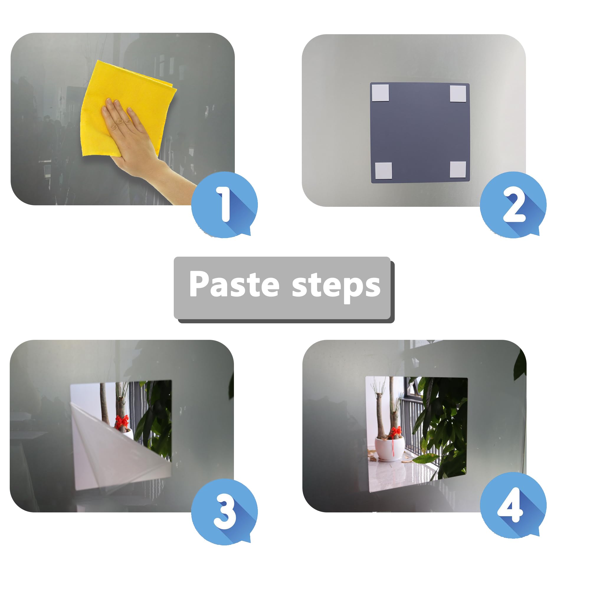 Shatterproof Acrylic Mirror Tiles for Kids - 10