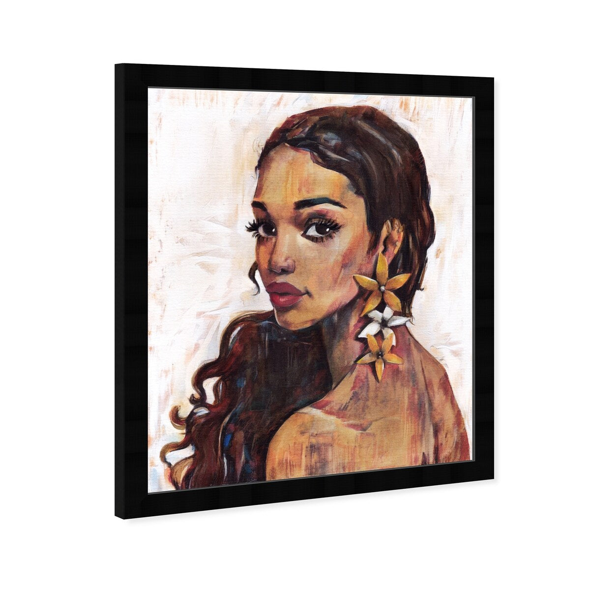 Elegant White Floral Framed Wall Art Print - Traditional Flower Painting for Bedroom Decor | Perfect for Home, Living Room & Office Interior Design
