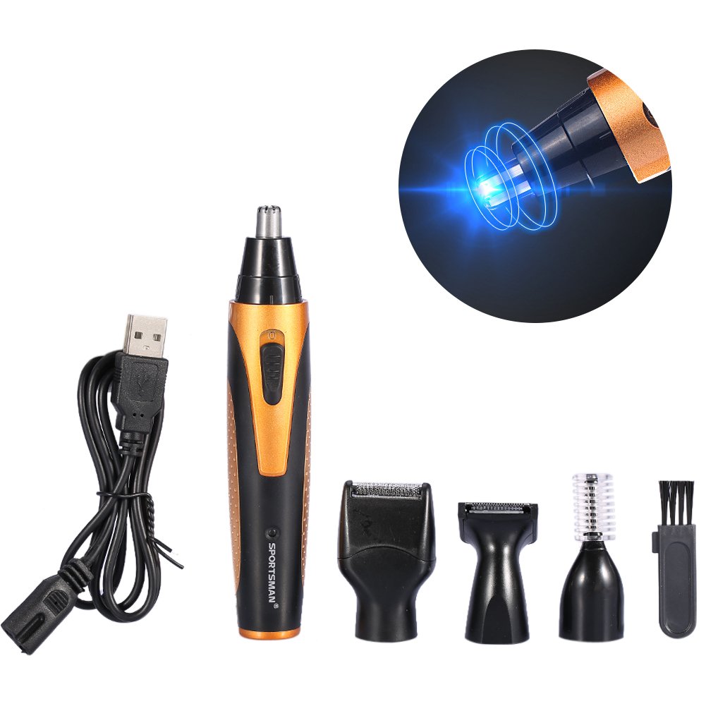 Semme 4-in-1 Rechargeable Waterproof Nose & Ear Hair Trimmer for Men and Women - Cordless Grooming Kit with Cleaning Brush | Perfect for Travel, Home Use & Personal Grooming