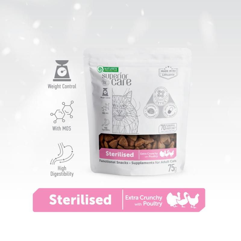 Healthy Poultry Cat Treats for Adult Sterilized Cats - Delicious Snacks for Weight Management & Indoor Playtime