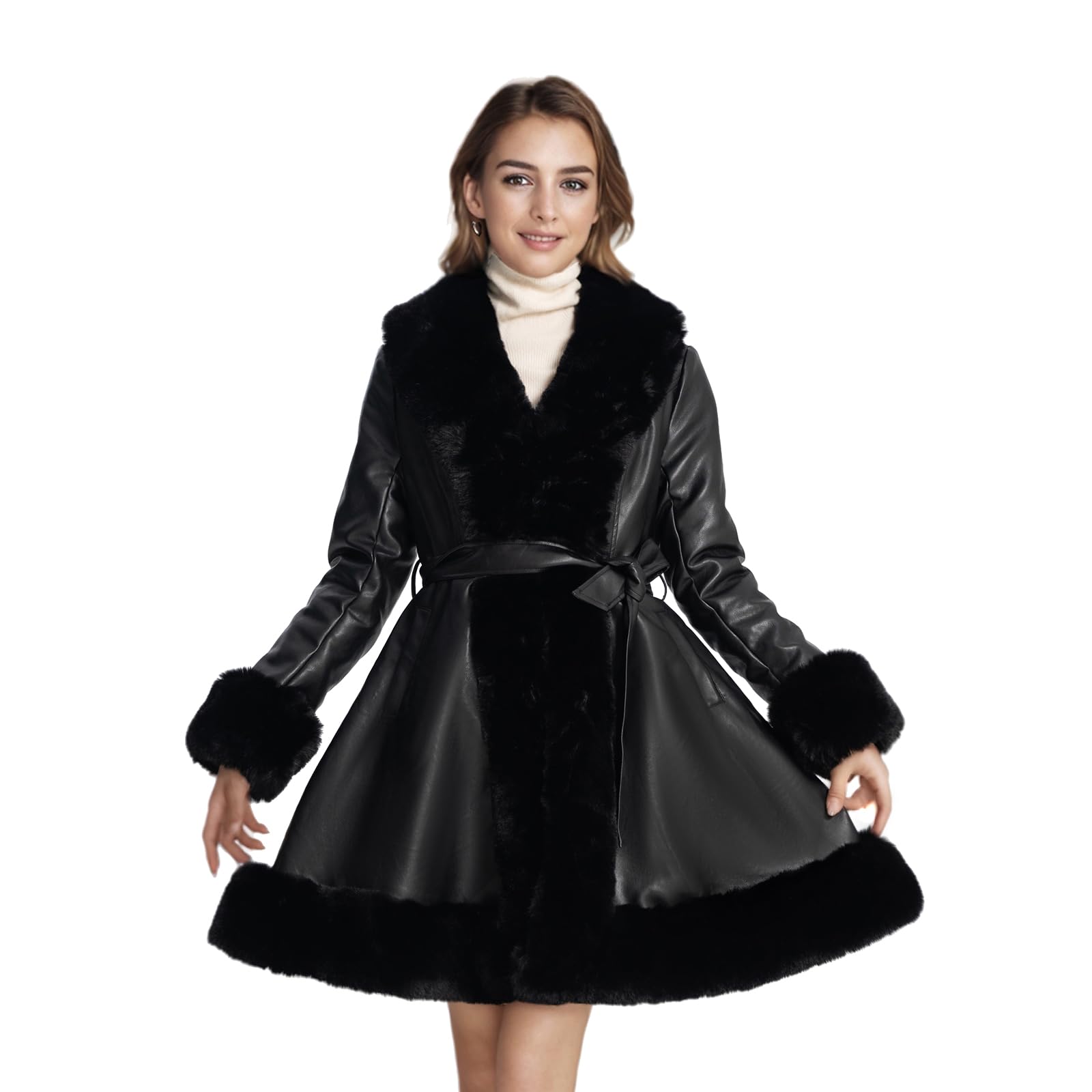 Women's Winter Faux Fur Coats & Jackets - Warm Faux Fur Leather Outerwear for Cold Weather | Holiday Party Outfits, Date Night Dresses & Winter Fashion | Cozy Winter Outfits for Snow Days, Evening Events & Outdoor Activities