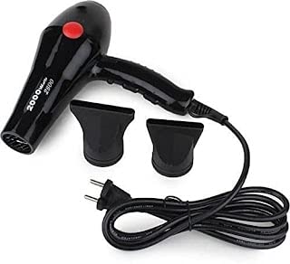 Professional 2000W Hair Dryer for Women & Men - Hot & Cold Air Settings, 2 Speed Options, Extra Nozzle for Powerful Blow Drying (Black) | Salon-Quality Styling at Home, Travel & Daily Hair Care