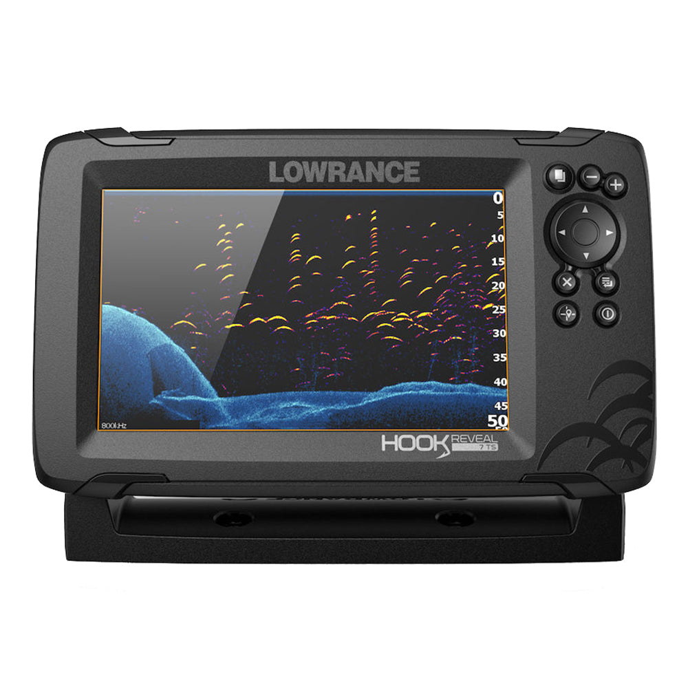 Lowrance HOOK Reveal 7 Fish Finder Combo with SplitShot Transom Mount & C-MAP Contour+ Card - GPS Chartplotter for Freshwater and Saltwater Fishing Boats
