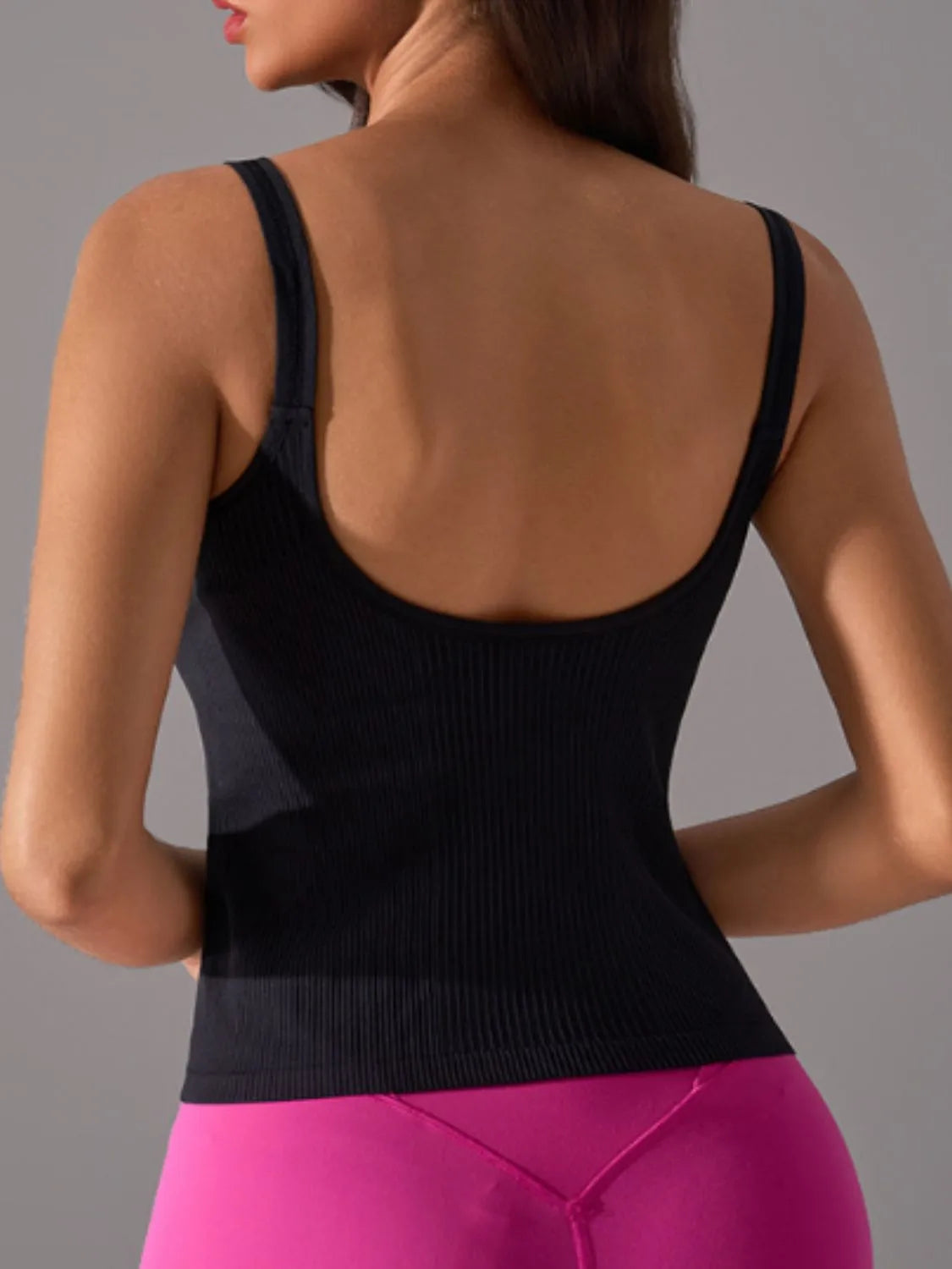 Women's Scoop Neck Active Tank Top with Removable Chest Pads - Yoga, Gym & Workout Essential