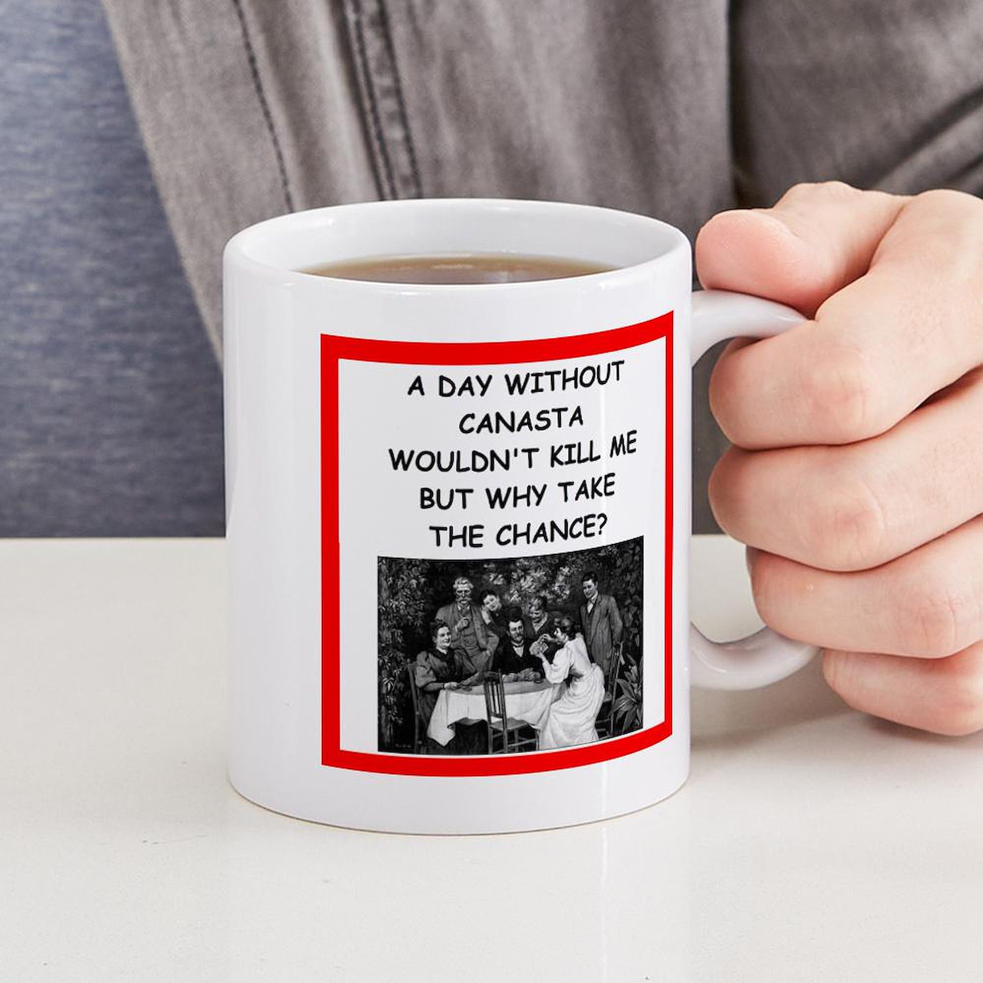 **11 oz (325 ml) Ceramic Coffee Mug - Canasta Design by CafePress - Perfect for Home, Office & Gifts**