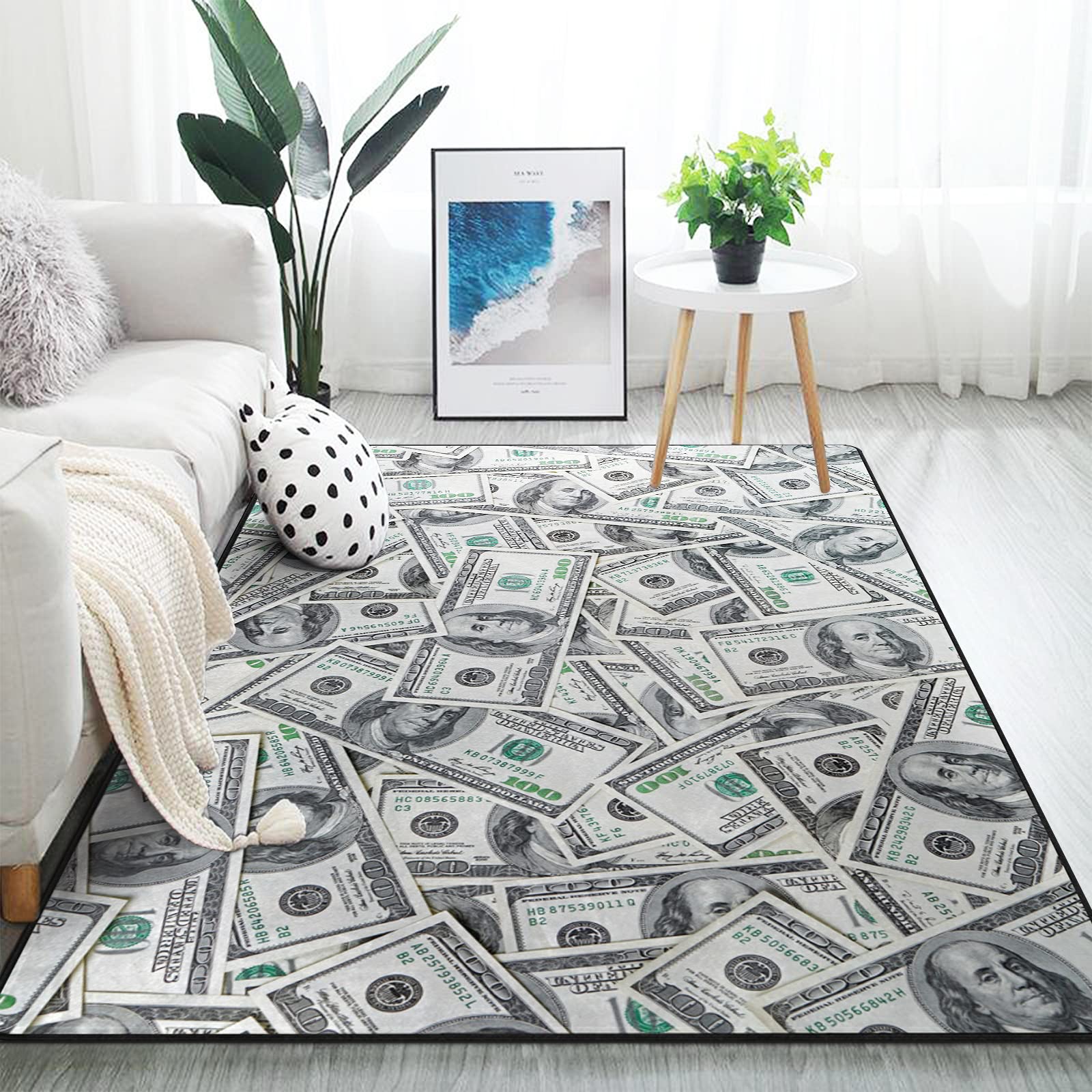 ALAZA Funny Dollar Money Print Area Rug - 5'3