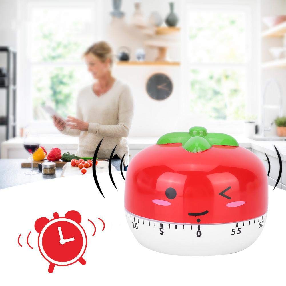 **Fdit Cute Cartoon Mechanical Kitchen Timer - Red Alarm Clock for Cooking, Baking & Study - Perfect for Home, Office & Classroom Use**