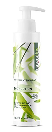 Organic Peppermint & Bamboo Body Lotion - Naturaline Hydrating Moisturizer for Dry Skin - 6 fl oz - Soothing & Refreshing for Daily Skincare Routine & Spa Relaxation
