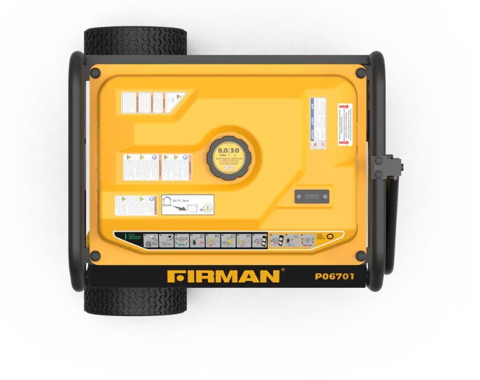 Firman P06701 6700W/8350W Portable Gas Generator with 30 Amp 120V/240V Recoil Start - Ideal for Home Backup Power, Camping & Outdoor Activities