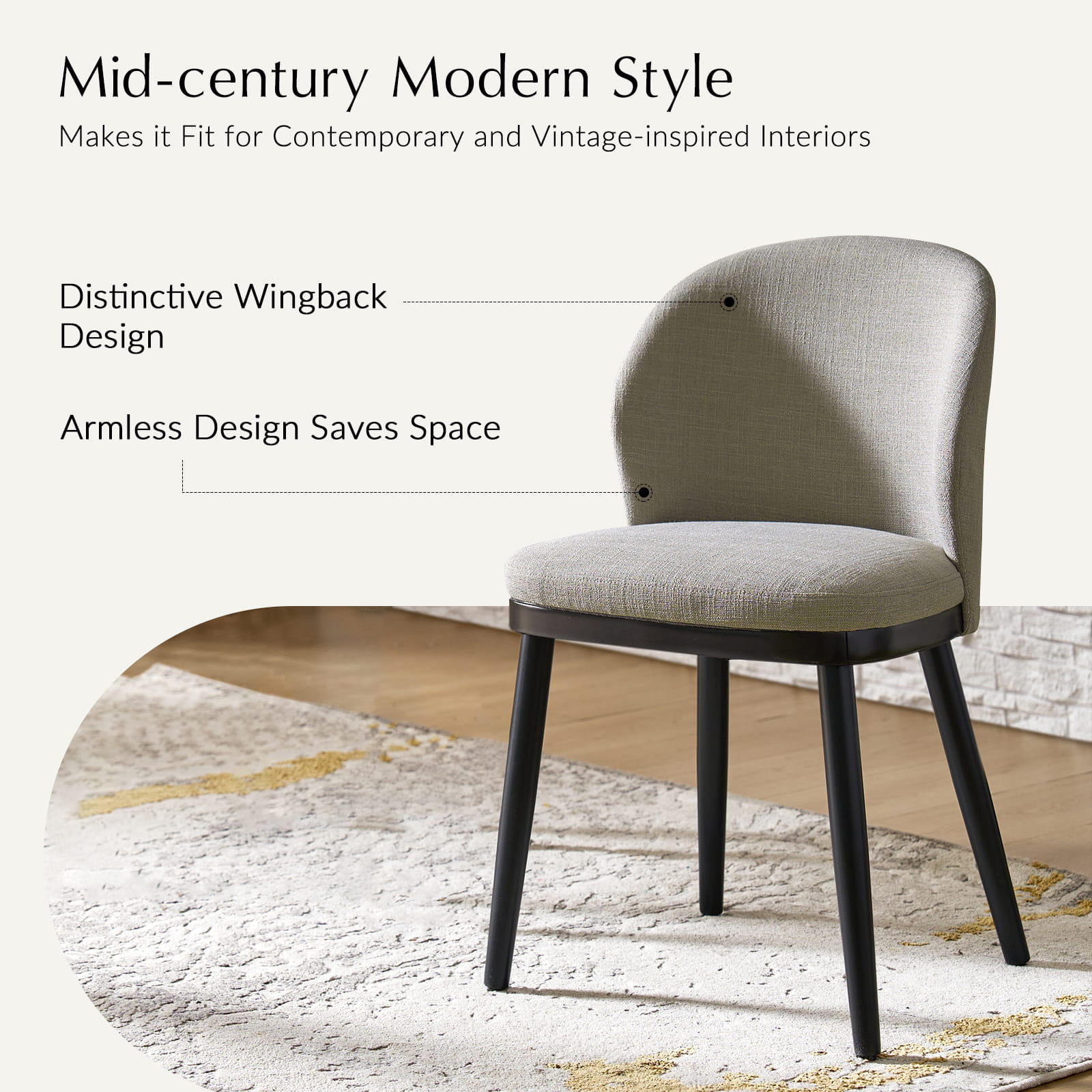 Premium Alrun Dining Chairs with Lumbar Support - Set of 2/4/6 - Modern Comfortable Kitchen & Dining Room Furniture for Home & Restaurant Use