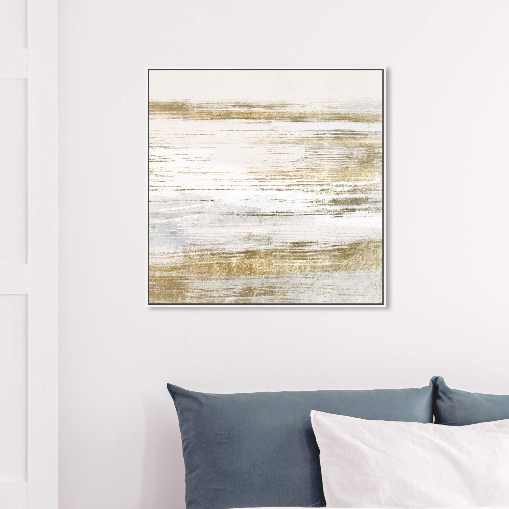 Abstract Wall Art Canvas Prints 'Blush Romance Gold' - 30x30 Inch White Framed Home Decor Painting by Oliver Gal Artist Co. | Perfect for Living Room, Bedroom & Office Wall Decor