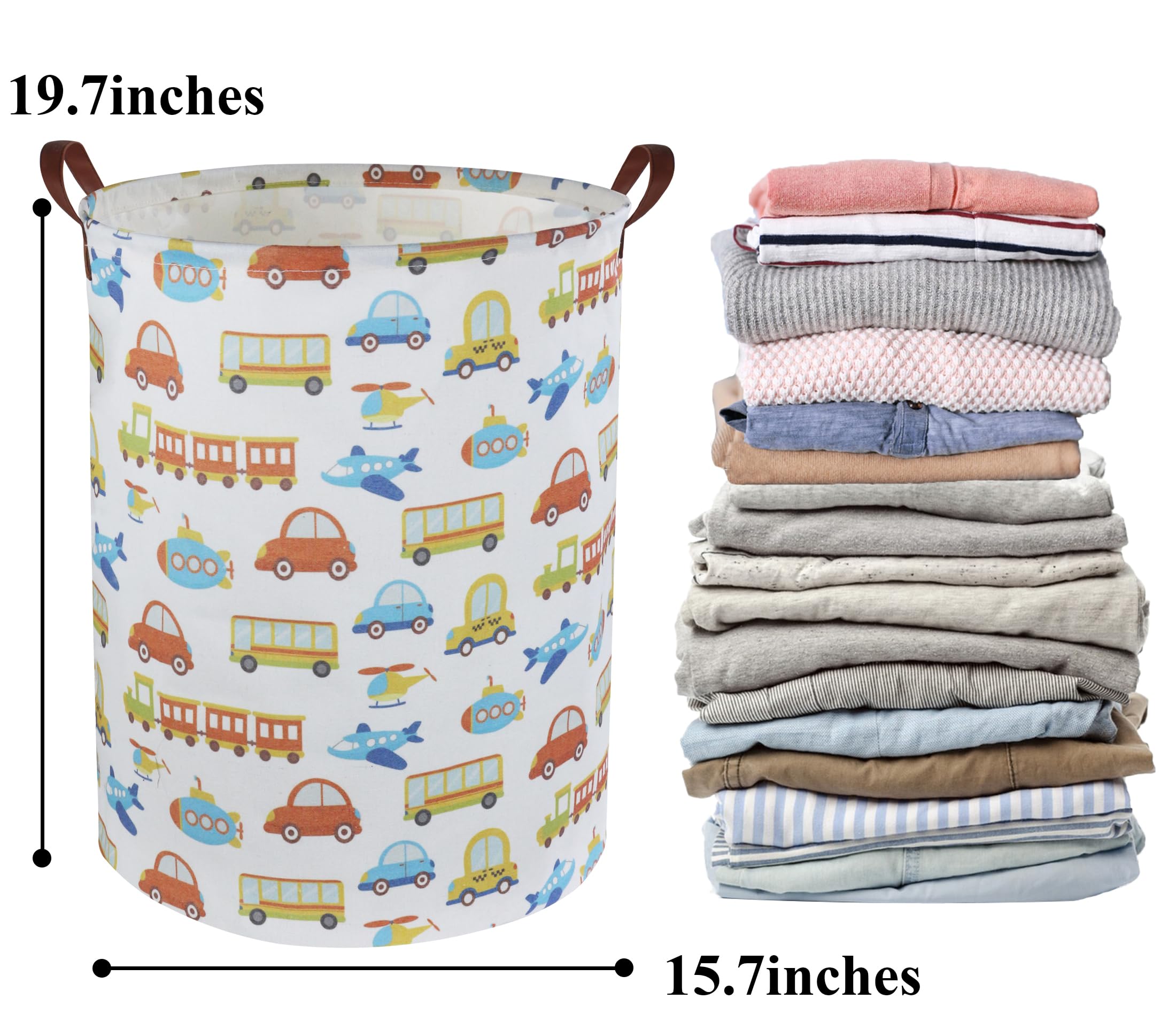 HIYAGON Kids Laundry Hamper & Toy Storage Bin - Car-Shaped Organizer for Boys Room Decor, Nursery, Bedroom & Bathroom | Perfect Gift Basket for Toddlers & Children (Car Design) - Ideal for Playroom Organization, Clothes Storage & Toy Collection