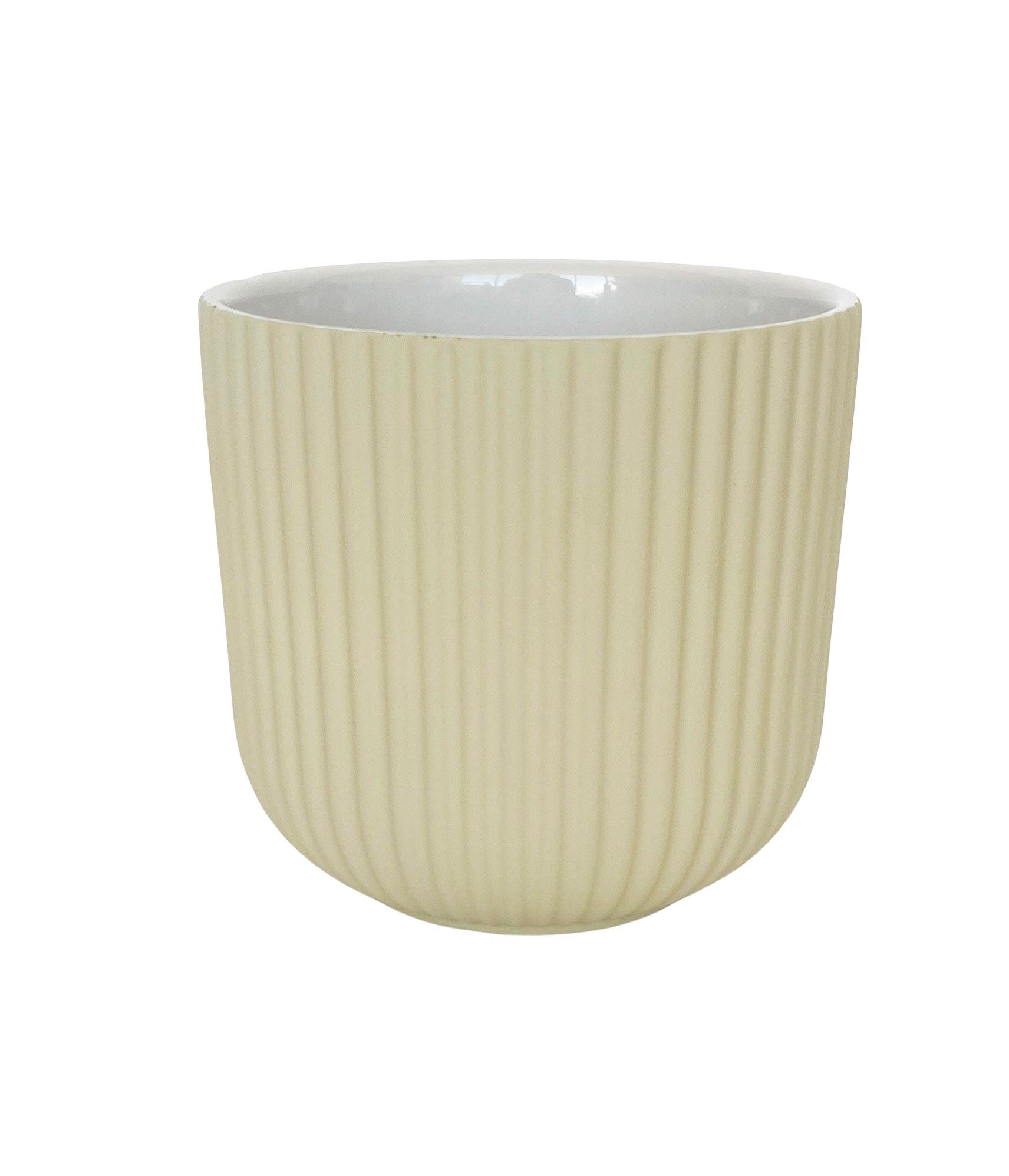 Brooklyn Planter White - Modern Ceramic Flower Pot for Indoor Plants, Succulents & Home Decor | Perfect for Living Room, Office & Garden