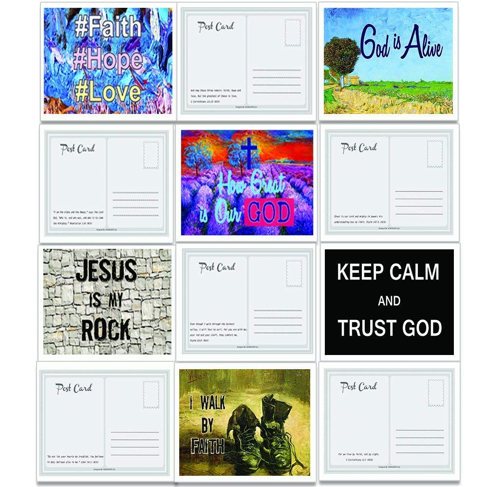 Christian Inspirational Bible Verse Postcards (30-Pack) - How Great is Our God Theme - Scripture Prayer Cards - War Room Decor - Perfect for Bible Study, Church Events & Spiritual Encouragement Gifts