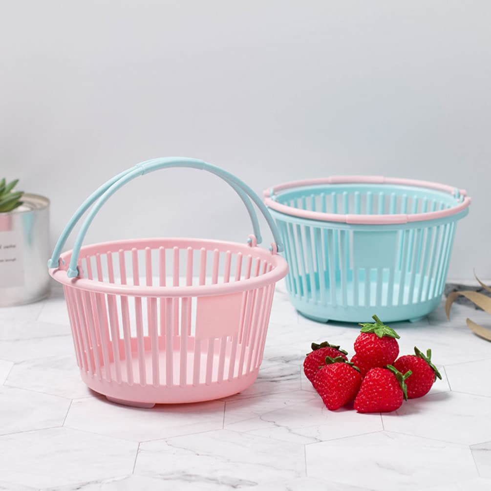 Cabilock 3-Piece Pink PP Mesh Storage Basket Set - Mini Round Shower Containers for Bathroom, Kids Toys, Egg Storage & Outdoor Play - Durable Plastic Organizer for Home, Kitchen & Travel Use
