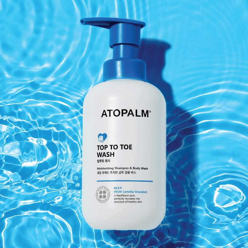 ATOPALM Top to Toe Wash 300ml - Gentle Body & Hair Cleanser for All Skin Types | Perfect for Sensitive Skin, Babies & Daily Shower Use