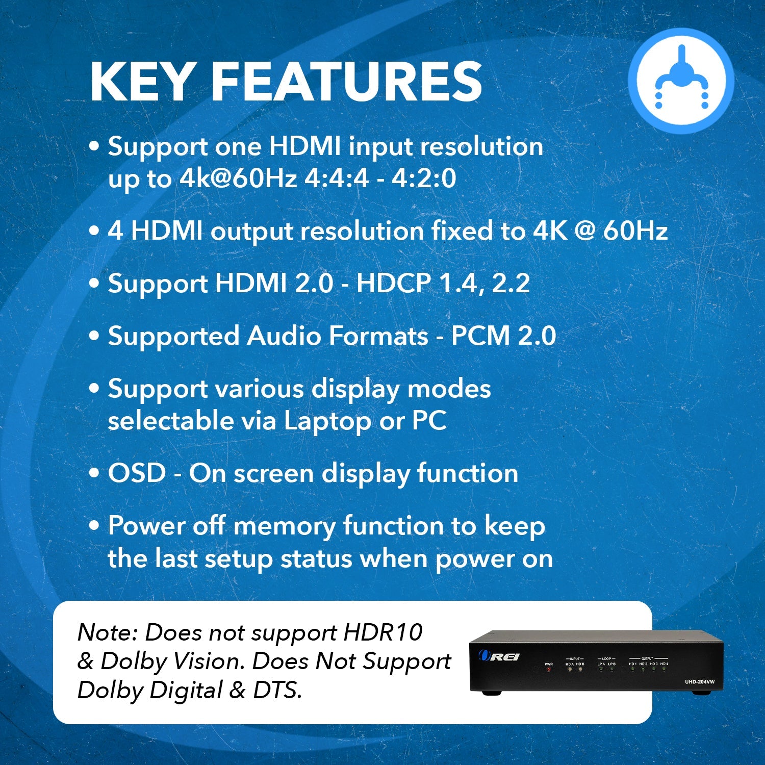 2x4 Video Wall Controller with 180° Rotation - UHD 204VW for Digital Signage & Control Rooms | Perfect for Conference Rooms, Retail Displays & Command Centers