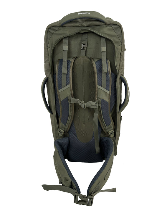 Black Wolf Grand Teton 75L Backpacking Backpack - Moss Green for Hiking, Camping & Outdoor Adventures