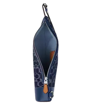 Coach Dominic Sling Pack Crossbody Bag in Signature Denim - Stylish & Functional for Work, Travel & Everyday Use