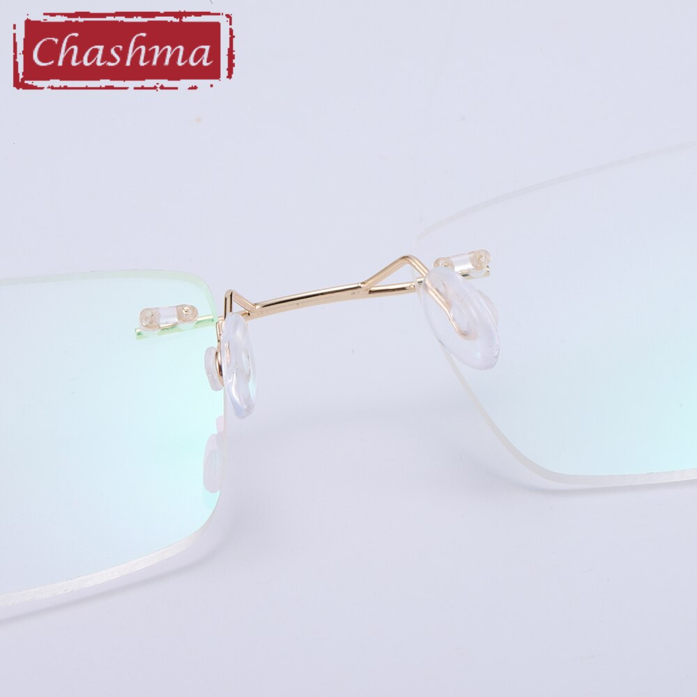 Lightweight Titanium Rimless Rectangular Eyeglasses for Men - Trendy & Durable Frame for Work, Reading & Everyday Use
