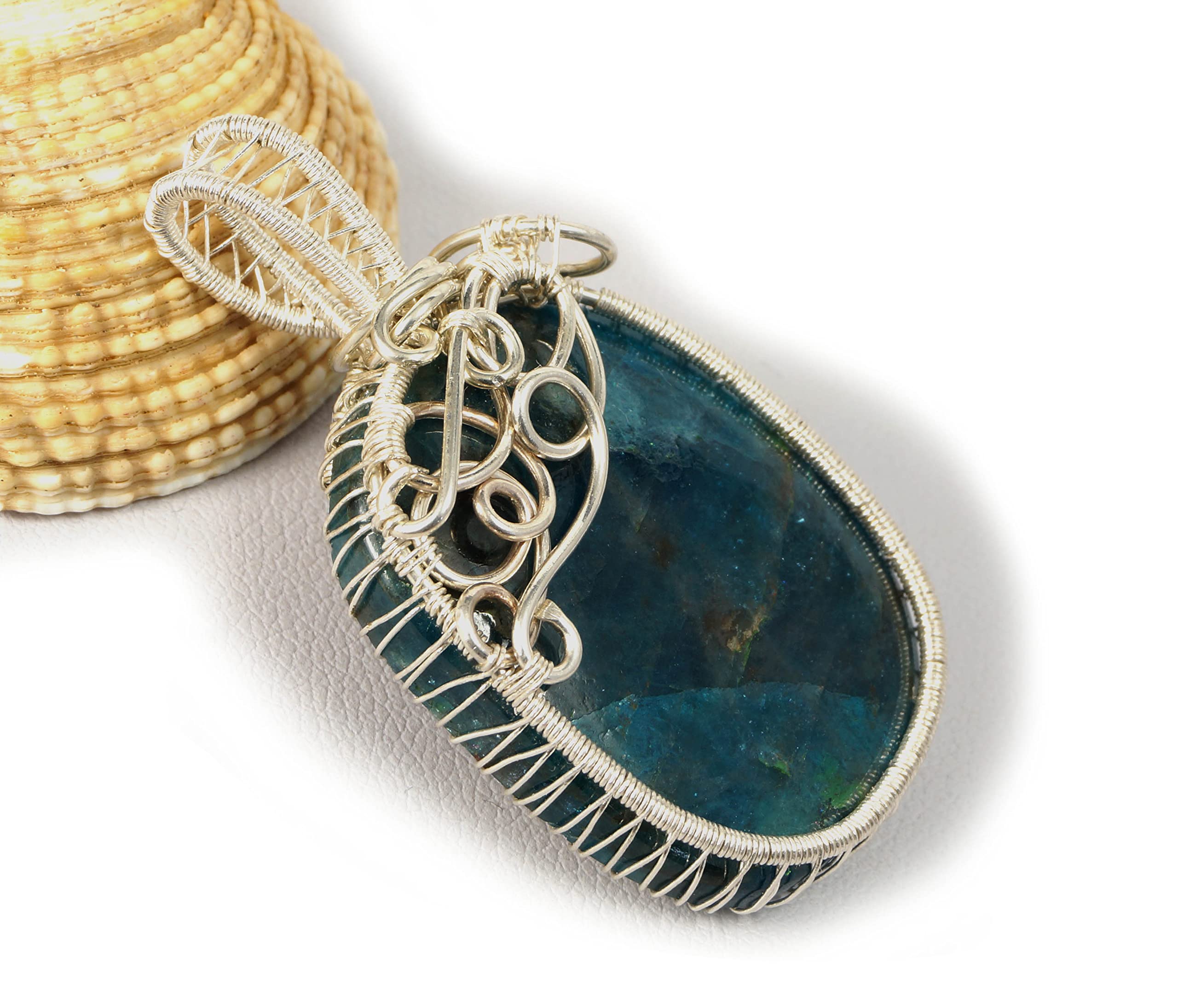 Blue Apatite Sterling Silver Pendant - Handcrafted Artisan Jewelry for Women, Gift for Her & Mom | No Chain Included | Perfect for Birthdays, Anniversaries & Special Occasions