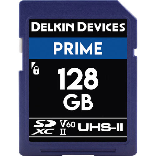 Delkin DDSDB1900128 128GB Prime UHS-II SDXC Memory Card - High-Speed Performance for DSLR Cameras, 4K Video & Professional Photography