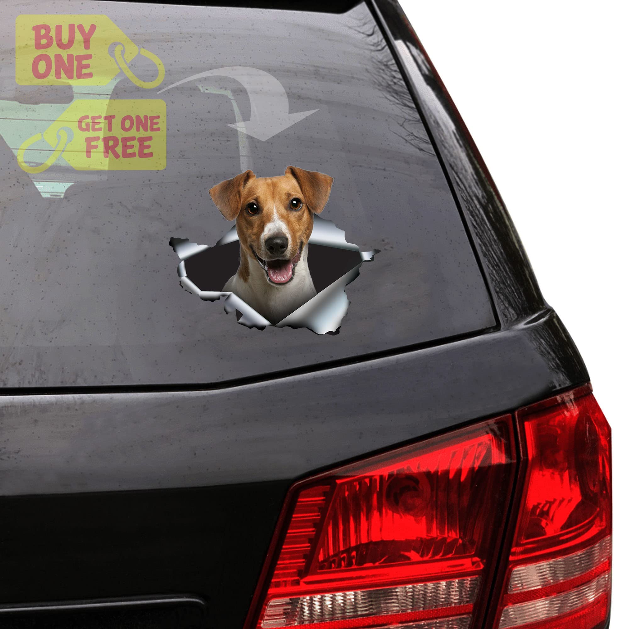 Unny Jack Russell Terrier Car Window Decals - Funny Bumper Stickers for Cars, Cute Dog Lover Gift for Teens | Perfect for Car Decor, Pet Lover Presents & Road Trip Accessories