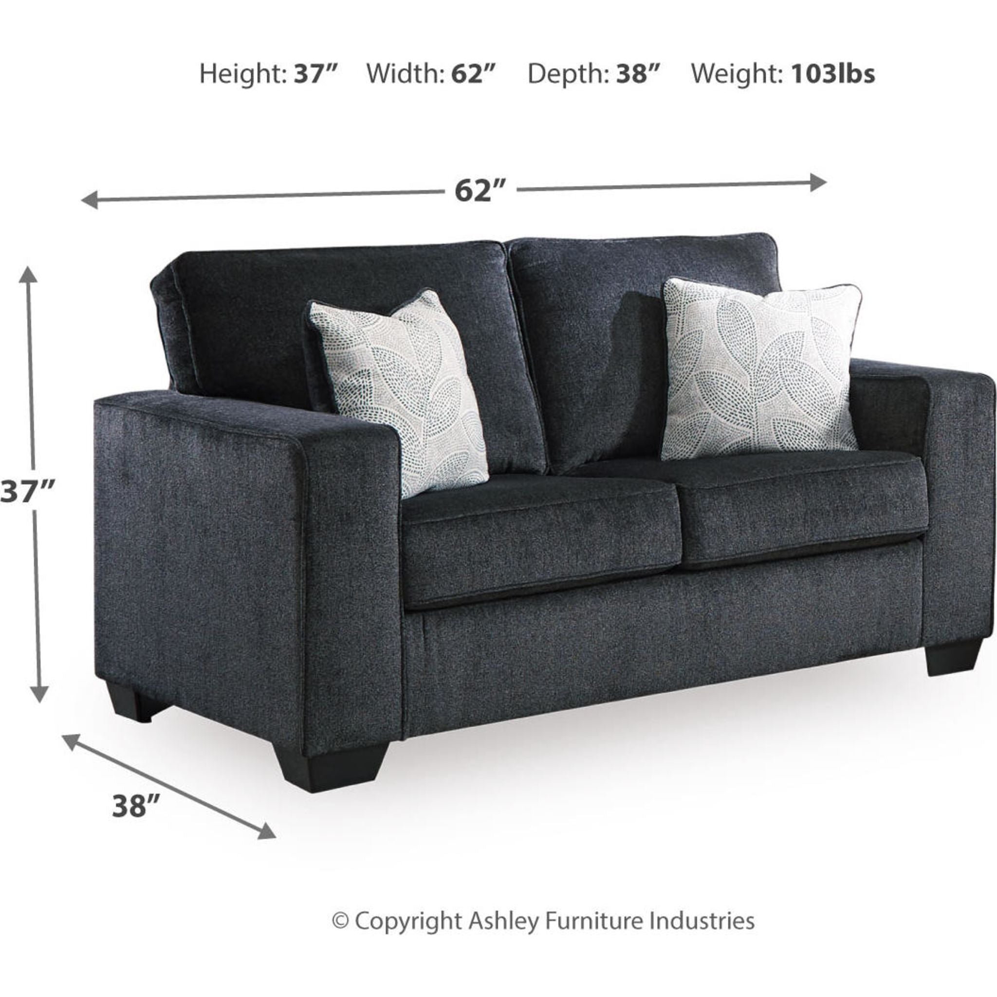 Altari Loveseat - Modern Small Couch for Living Room, Apartment & Office | Comfortable 2-Seater Sofa for Cozy Spaces, Compact Furniture for Small Homes