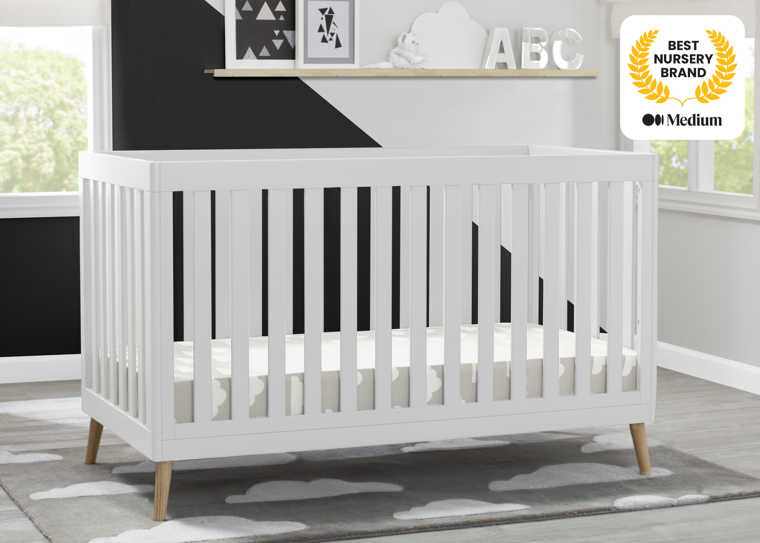 Essex 4-in-1 Convertible Baby Crib - Toddler Bed, Daybed & Full-Size Bed Conversion - Safe Nursery Furniture for Newborns & Kids - Perfect for Bedrooms, Daycare & Guest Rooms