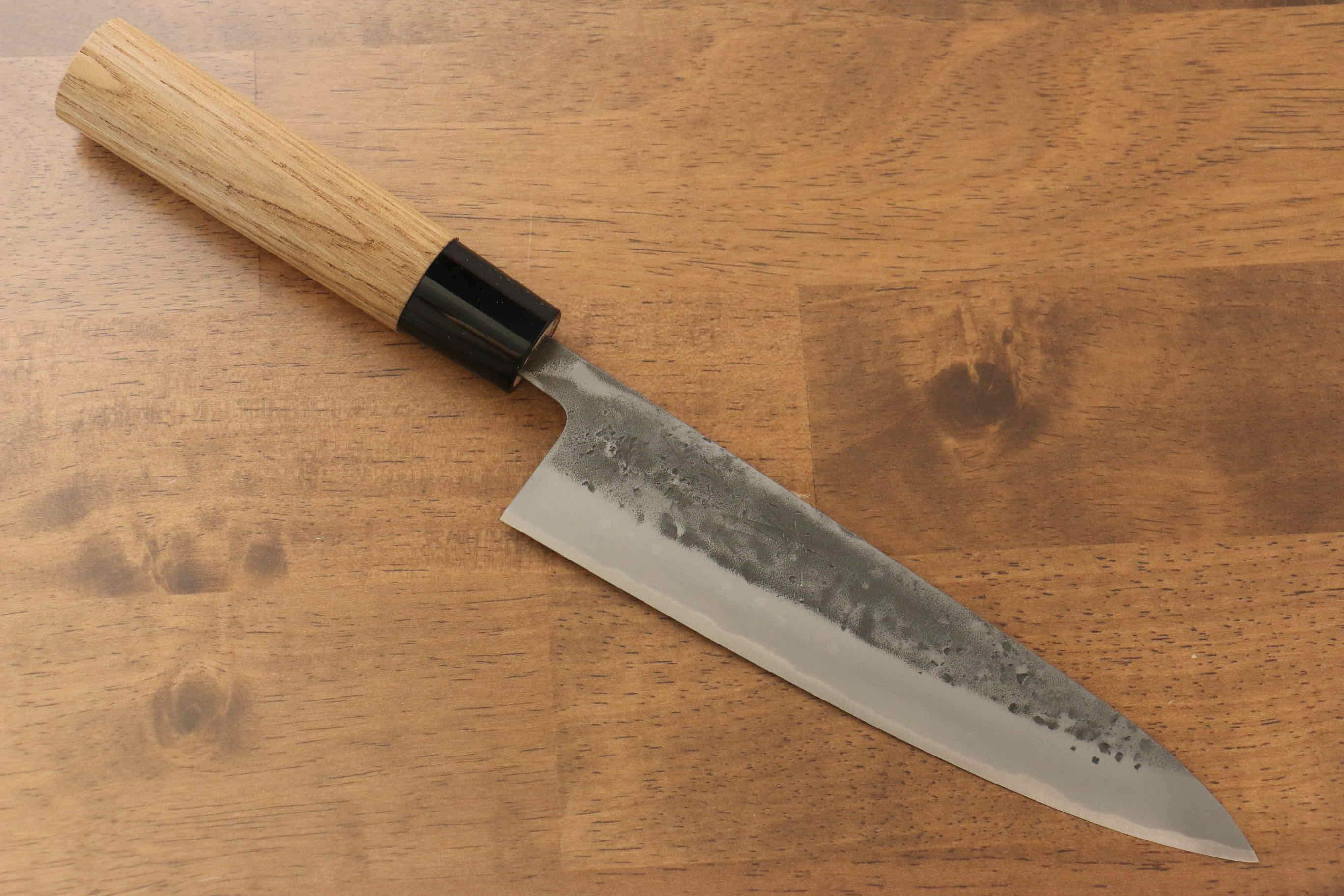 Premium Seisuke Blue Steel No.2 Nashiji Gyuto Japanese Chef Knife 180mm with Chestnut Handle - Perfect for Sushi, Meat Cutting & Professional Kitchen Use