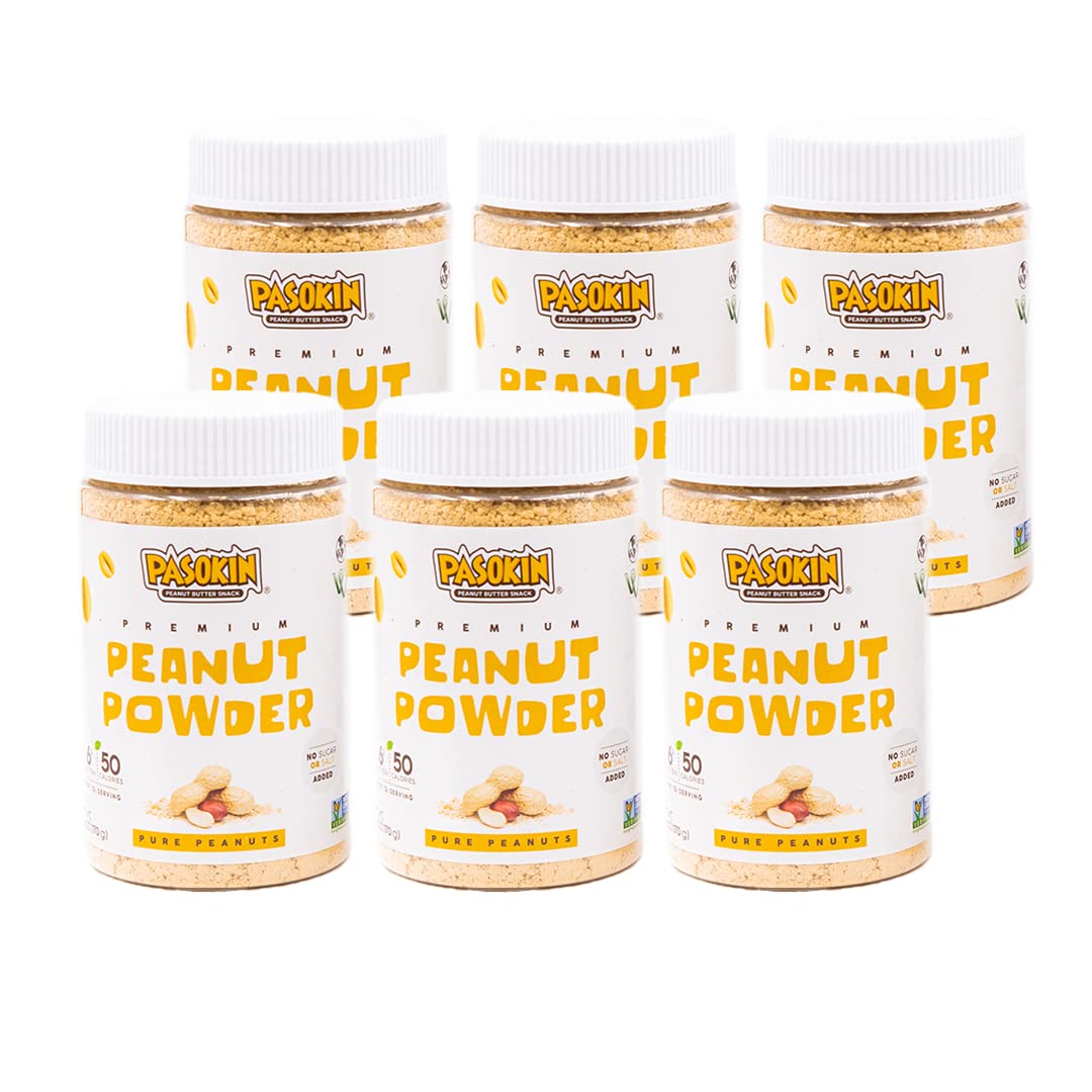 Pasokin All-Natural Powdered Peanut Butter - Gluten Free Peanut Powder from Roasted Cold-Pressed High Oleic Peanuts | No Sugar Added, Non-GMO, Keto & Vegan Friendly Plant-Based Protein Powder (36oz) | Perfect for Smoothies, Baking & Low-Carb Recipes