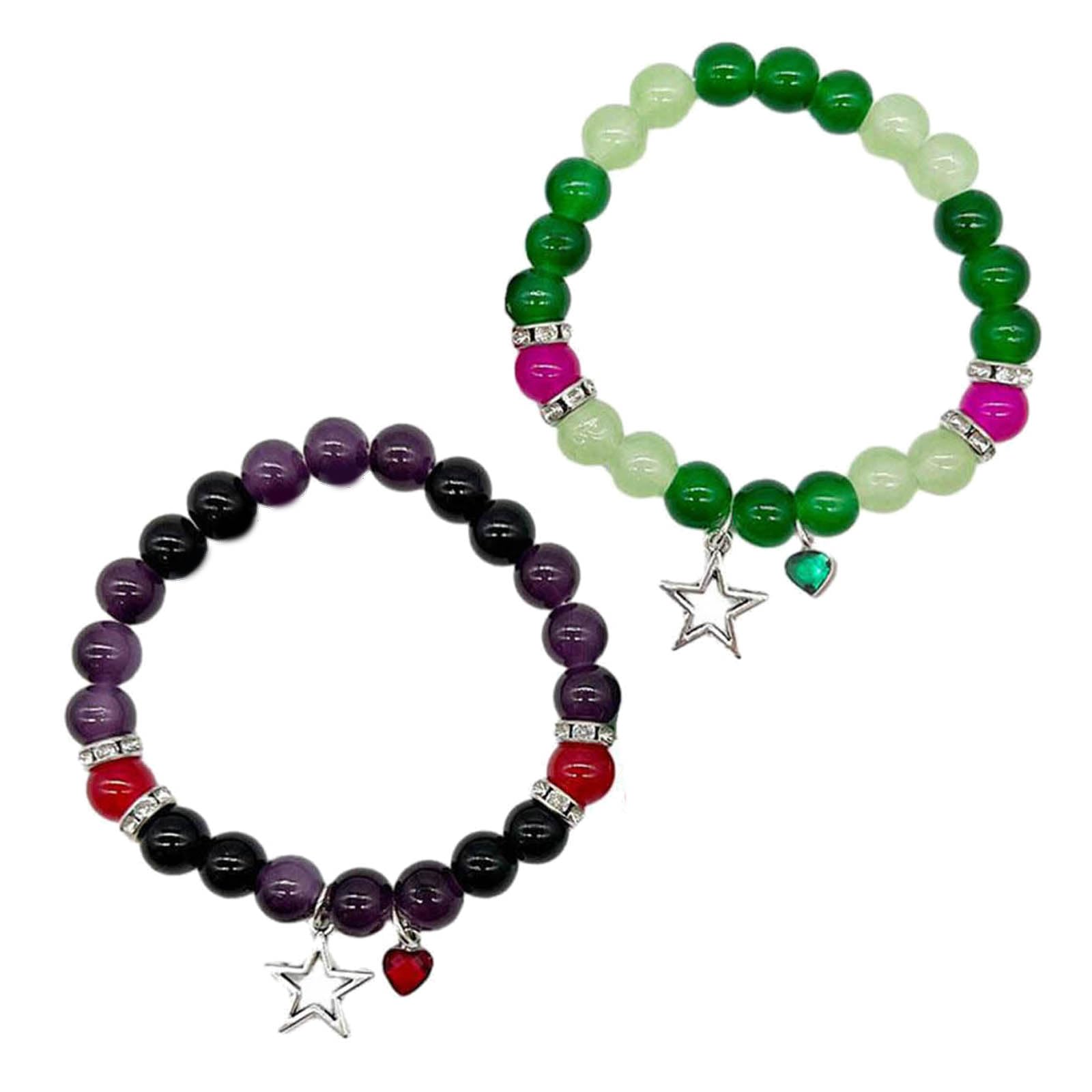 FENOHREFE Y2K Star Guitar Acrylic Bead Bracelet - Stackable Five-Pointed Star Bracelet for Women & Men | Cool Couple Matching Accessories for Music Lovers, Concerts & Festival Fashion