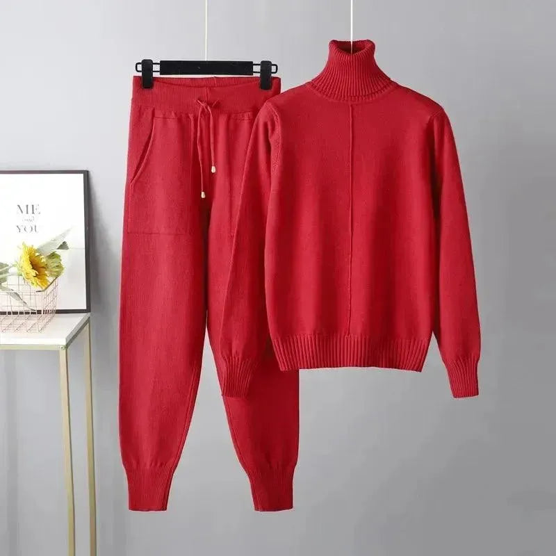 Women's Casual Knit Two Piece Set - Soft & Comfortable Sweater and Pants Outfit for Lounge, Travel & Everyday Wear