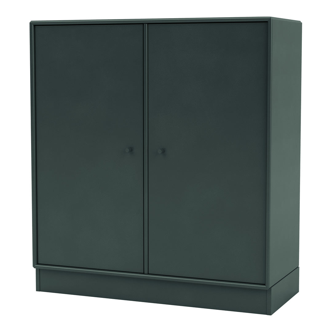 Modern 2-Door Lacquered Cabinet with Plinth Base - Stylish Storage Solution for Living Room, Bedroom & Office Organization