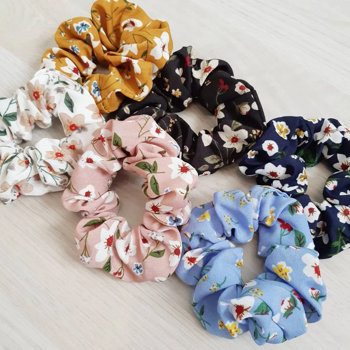 Trendy Club™ 24-Piece Multicolor Hair Scrunchies Set - Velvet, Chiffon & Satin Cotton Elastic Hair Bands for Women & Girls - Perfect for School, Work, Gym & Everyday Styling