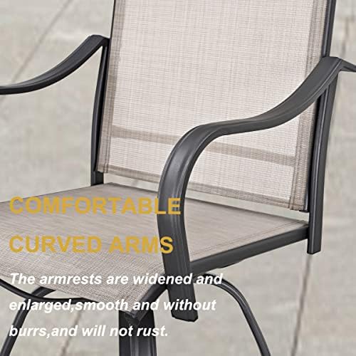 8-Piece Outdoor Patio Swivel Bar Stool Set with 2 Glass Top Tables - All-Weather Bistro Height Dining Chairs for Backyard, Deck, Poolside & Garden (Grey) - Perfect for Entertaining, Lounging & Outdoor Dining