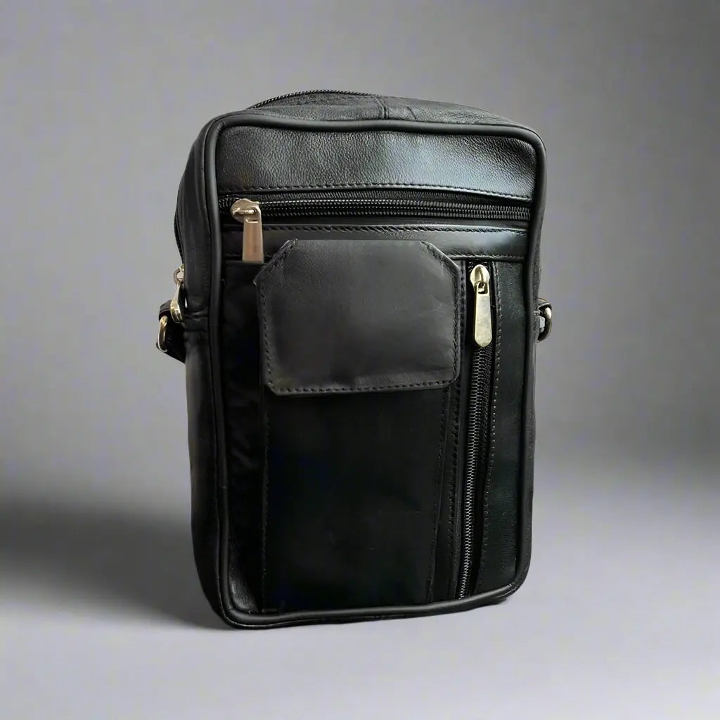 Compact Crossbody Messenger Bag with Front Zipper Pocket - Perfect for Travel, Work & Everyday Use
