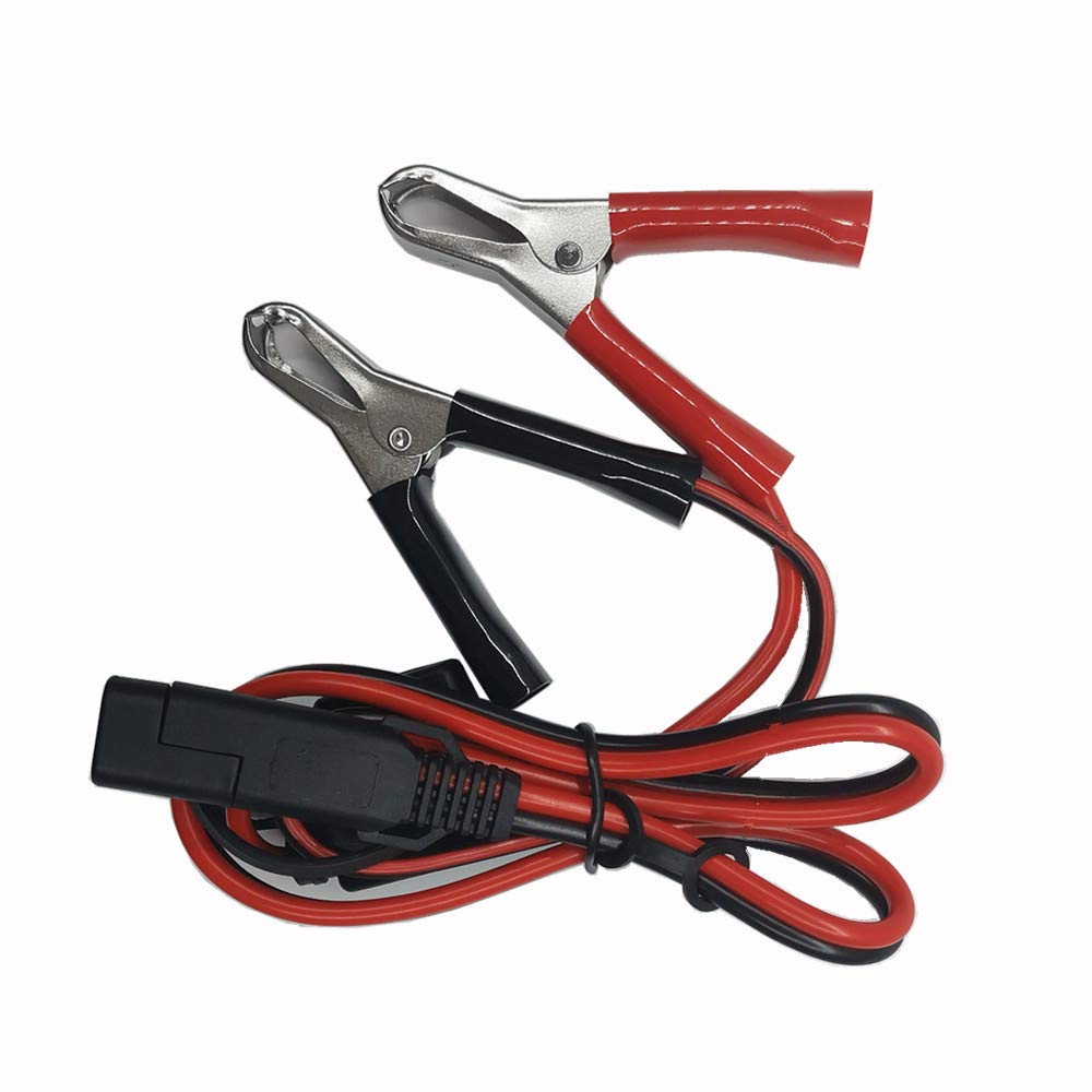 SAE to Alligator Clips 2FT Battery Charger Cable - 12V-24V Quick Disconnect Extension Cord with 15A Clamps for Car, Motorcycle, Solar Panel & Pump Charging - Perfect for Trickle Chargers, Battery Maintenance & Portable Power Applications