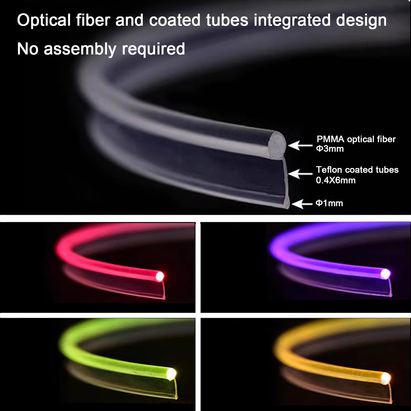 10-in-1 Multicolor RGB LED Car Interior Lighting Kit with 315in Fiber Optic, APP & Music Sync Control - DIY Ambient Neon Strip Lights for Cars, Trucks & SUVs | Perfect for Night Driving, Car Shows & Custom Vehicle Lighting