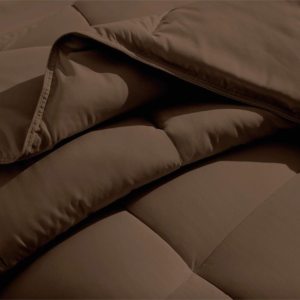 Ivy Union Twin Extra Long Down Alternative Comforter Set - Soft Chocolate Brown Bedding for Dorm, Guest Room & Apartment - Hypoallergenic & Machine Washable