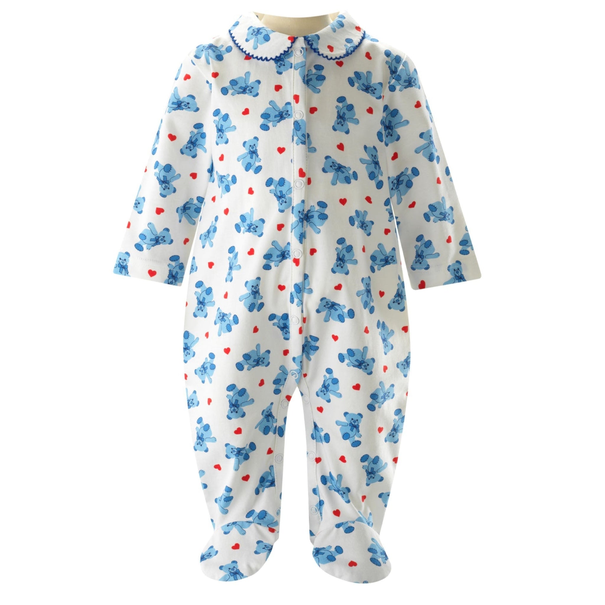 Bear Hearts Footie Pajamas for Baby & Toddler - Soft & Cozy One-Piece Sleepwear with Non-Slip Grips - Perfect for Nursery, Bedtime & Playtime