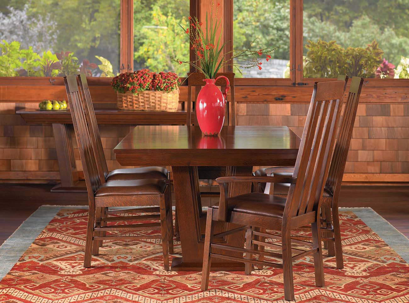 Highlands Modern Pedestal Dining Table - 42 Inch Round Kitchen Table for 4-6 People, Solid Wood Dining Room Furniture for Home, Kitchen, and Restaurant Use