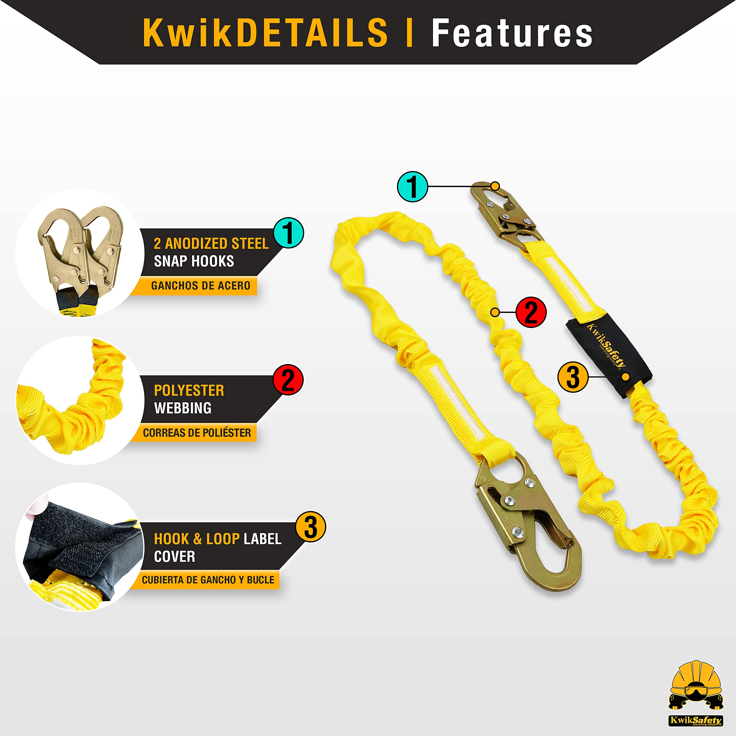 KwikSafety Cobra Web 6FT Fall Protection Kit - ANSI/OSHA Compliant Retractable Lifeline, 3 D-Ring Safety Harness & 6FT Lanyard for Construction, Roofing & Industrial Work | Self-Retracting SRL Fall Arrest System PPE Gear