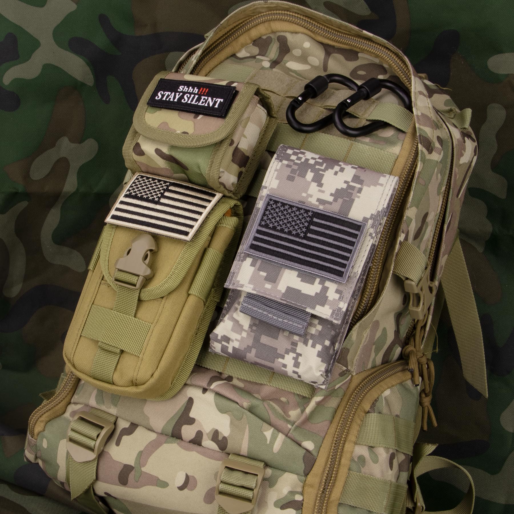 IronSeals Tactical MOLLE Phone Pouch Holster - Waist Belt Pouch with Quick Release Tab for iPhone 16 Pro Max/16 Pro/16/15 Pro Max/14 Pro Max/13 Pro Max/12 Pro Max/11 Pro Max - Perfect for Hiking, Camping & Outdoor Activities