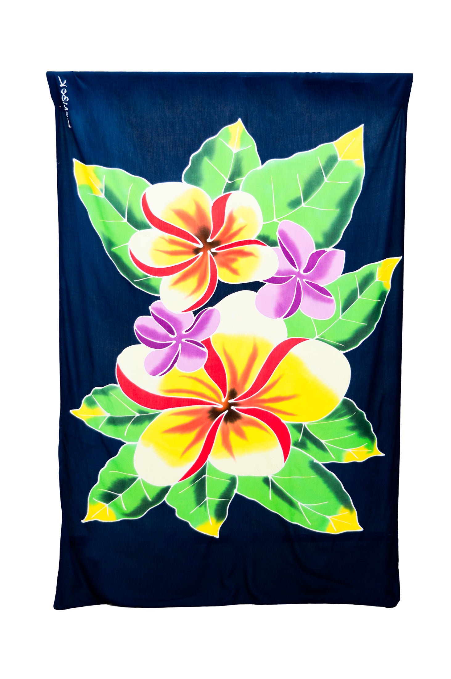 Hand Painted Blue Pika Sarong - Lightweight Beach Wrap, Boho Summer Cover Up for Women, Perfect for Beach Vacation, Pool Party, and Tropical Getaways
