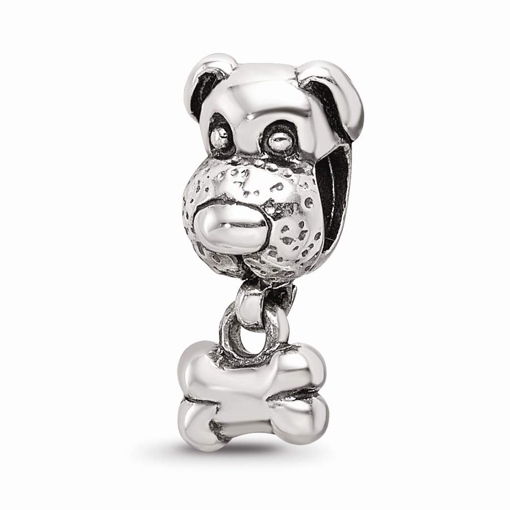 925 Sterling Silver Dog and Bone Bead for Kids - Durable & Hypoallergenic Jewelry for Everyday Wear, Birthdays & Gifts