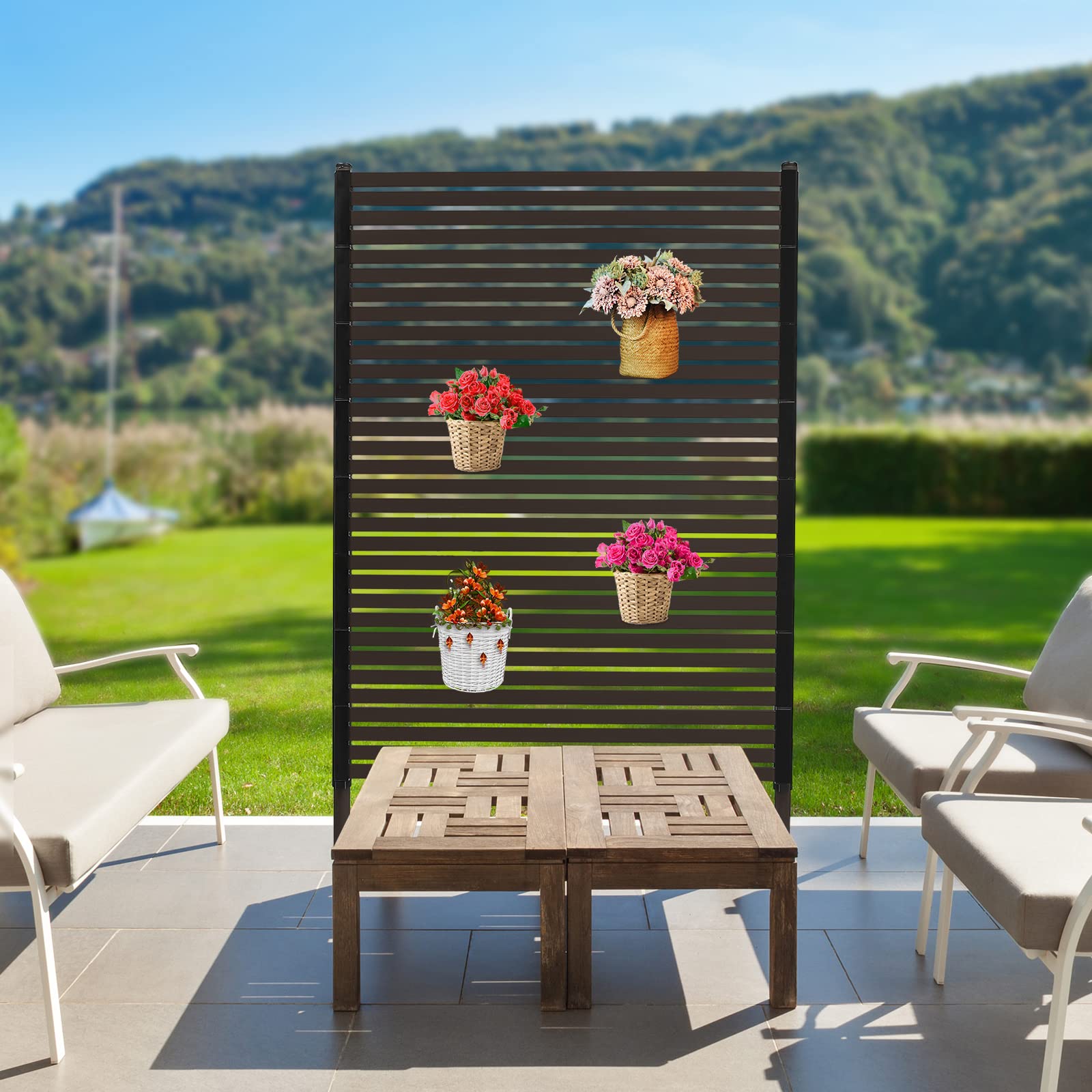 Brown Outdoor Privacy Fence Screen - 3x5ft Garden Backyard Patio Decorative Panel - Multi-Purpose Privacy Screen Fence for Yard, Deck, Pool & Balcony - 1 Piece (3 * 5ft) - Perfect for Creating Shade, Wind Protection & Stylish Outdoor Spaces