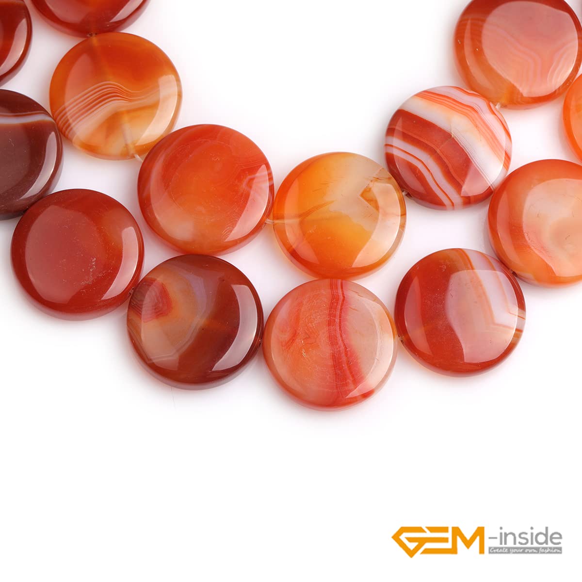 Natural Carnelian Gemstone Loose Beads - 15