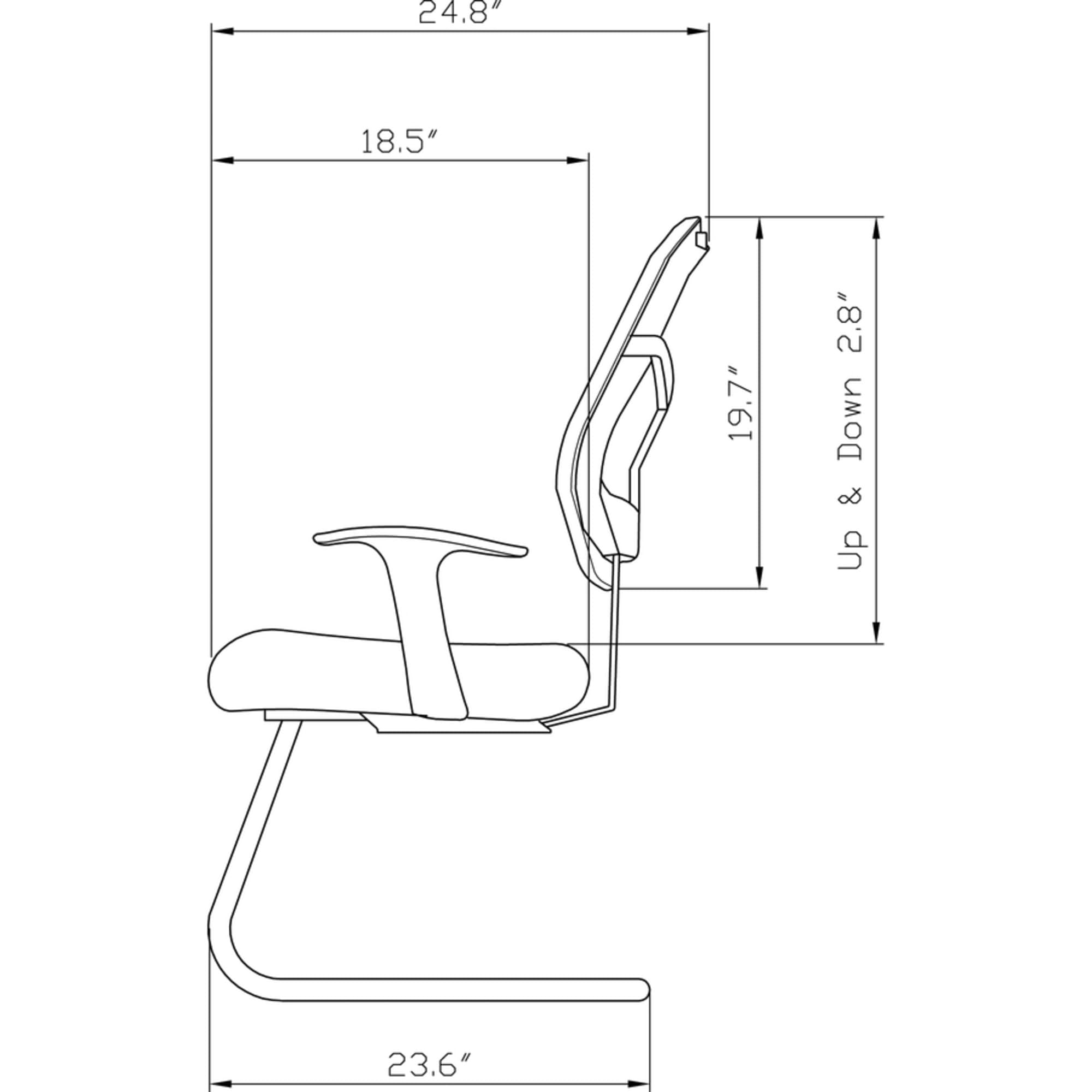 Lorell ErgoMesh Series Mesh Side Arm Guest Chair - Black, Ergonomic Office Chair for Comfortable Seating in Reception, Conference Rooms & Waiting Areas