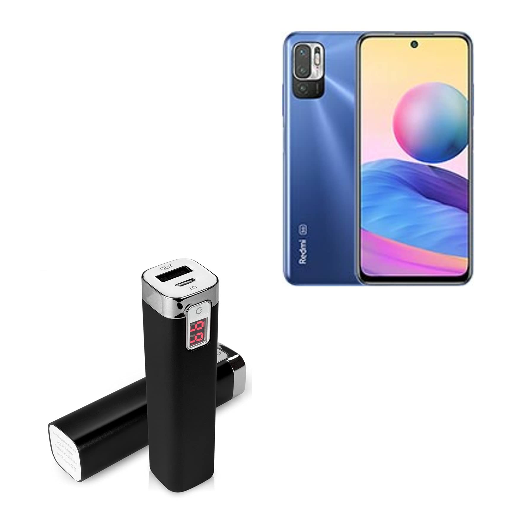 BoxWave 5000mAh Portable Power Bank for Xiaomi Redmi Note 10 5G - Compact Rejuva Power Pack Charger | Fast Charging Battery Pack for Travel, Camping & Emergency Backup (Winter White)